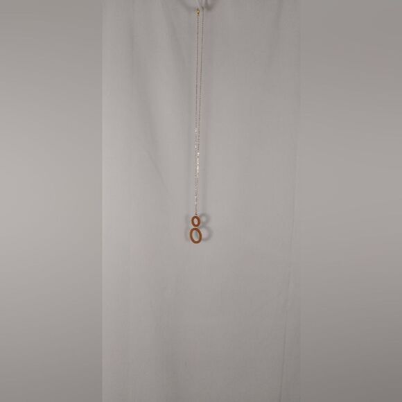 CLEARANCE Orange resin circles pendent necklace gold colored chain 27 1/2 inches - Picture 2 of 4